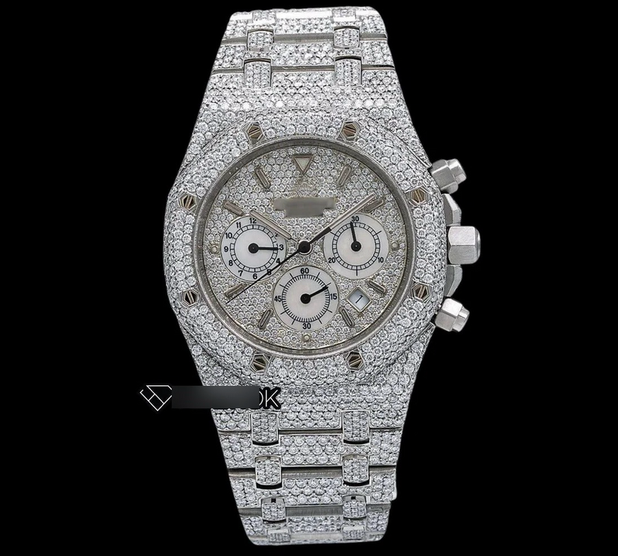 AP Royal Oak Full Pave Diamond DIal