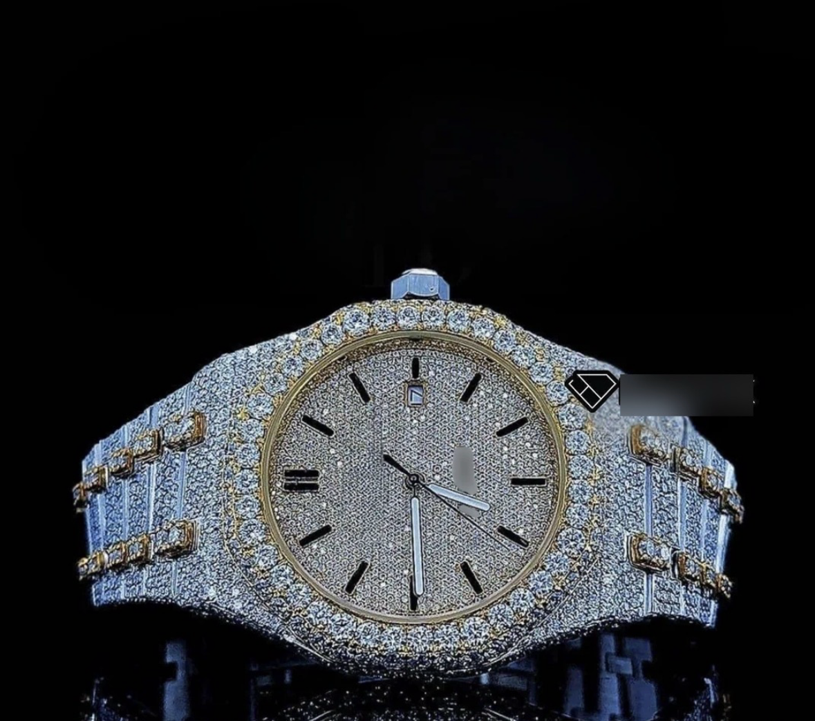 AP Royal Oak Yellow Dial Fully Iced out