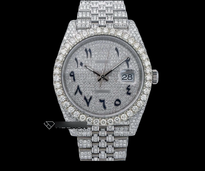 Rolex Datejust Diamond Paved Fully iced out Arabic numerals