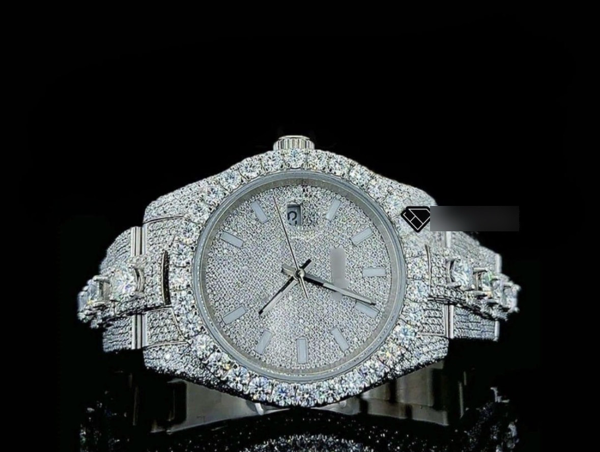 Rolex Datejust Diamond Stick Markers Dial Dimond Bezel Iced out