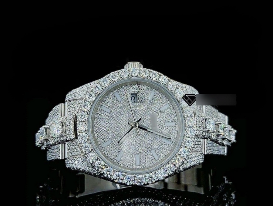 Rolex Datejust Diamond Stick Markers Dial Dimond Bezel Iced out